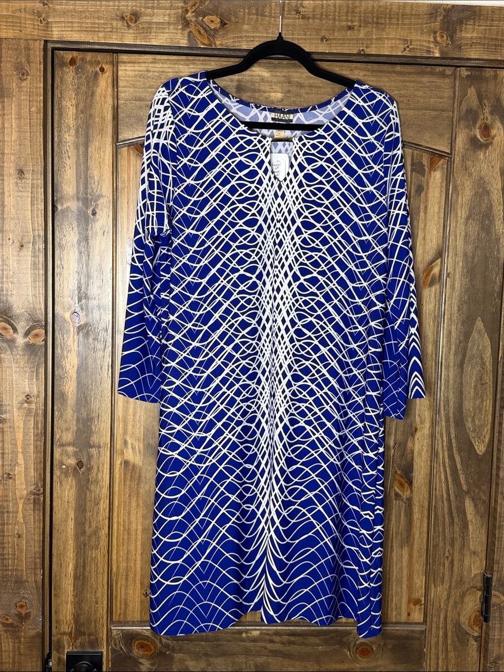 Haani Blue and White Midi Dress